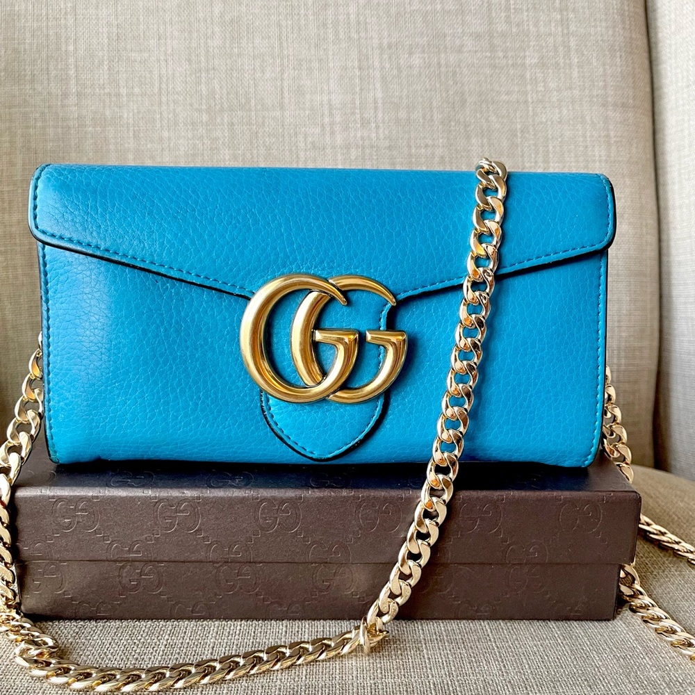 Authentic GUCCI GG Marmont bifold long wallet 400586.2184 (D7024)